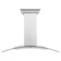 ZLINE 48 in. Convertible Vent Wall Mount Range Hood in Satin Stainless Steel and Glass (8KN4S-48)