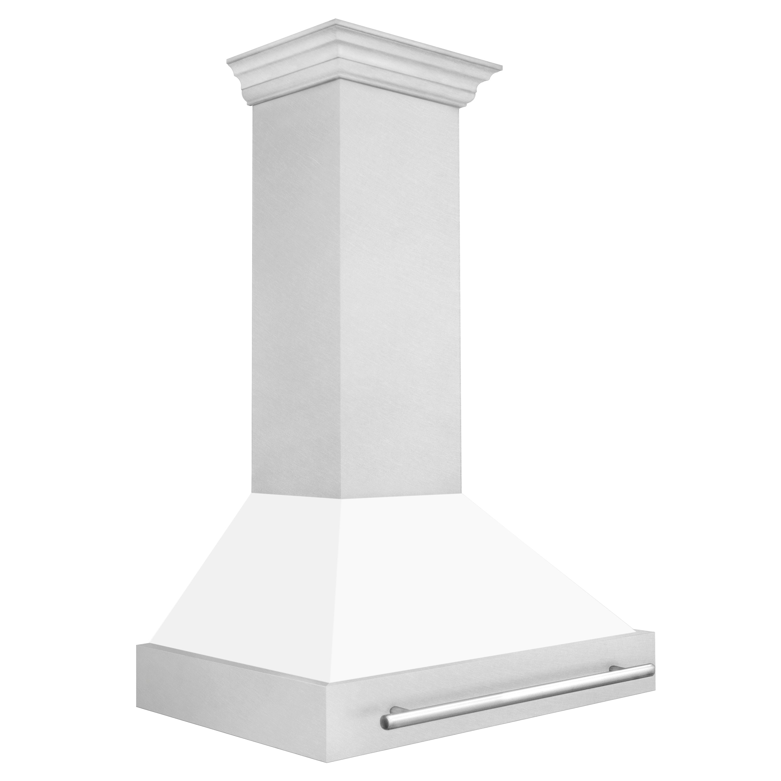 ZLINE 36" Fingerprint Resistant Stainless Steel Range Hood with White Matte Shell (8654SNX-WM36)