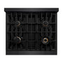 ZLINE 30 in. 4.2 cu. ft. Select Gas Range with Convection Gas Oven in Black Stainless Steel with 4 Brass Burners (HGRB-BR-30)
