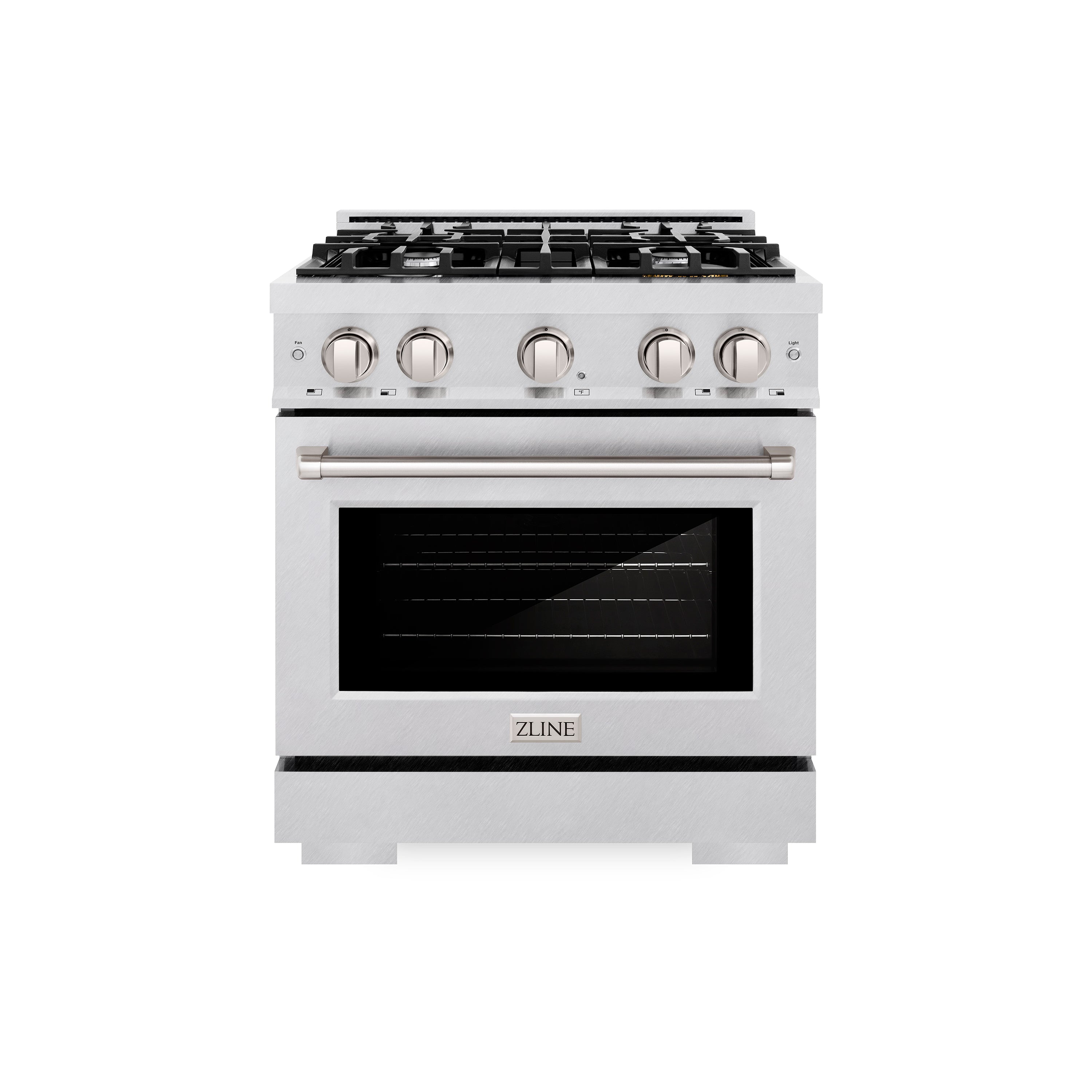 ZLINE 30 in. 4.2 cu. ft. Select Gas Range with 4 Burner Cooktop and Convection Gas Oven in Satin Stainless Steel (HGRS-30)