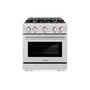 ZLINE 30 in. 4.2 cu. ft. Select Gas Range with 4 Burner Cooktop and Convection Gas Oven in Satin Stainless Steel (HGRS-30)