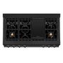 ZLINE 48" Porcelain Gas Stovetop in Black Stainless with 7 Gas Burners and Griddle (RTB-BR-48)