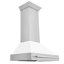 ZLINE 36" Stainless Steel Range Hood with White Matte Shell and Stainless Steel Handle (8654STX-WM-36)