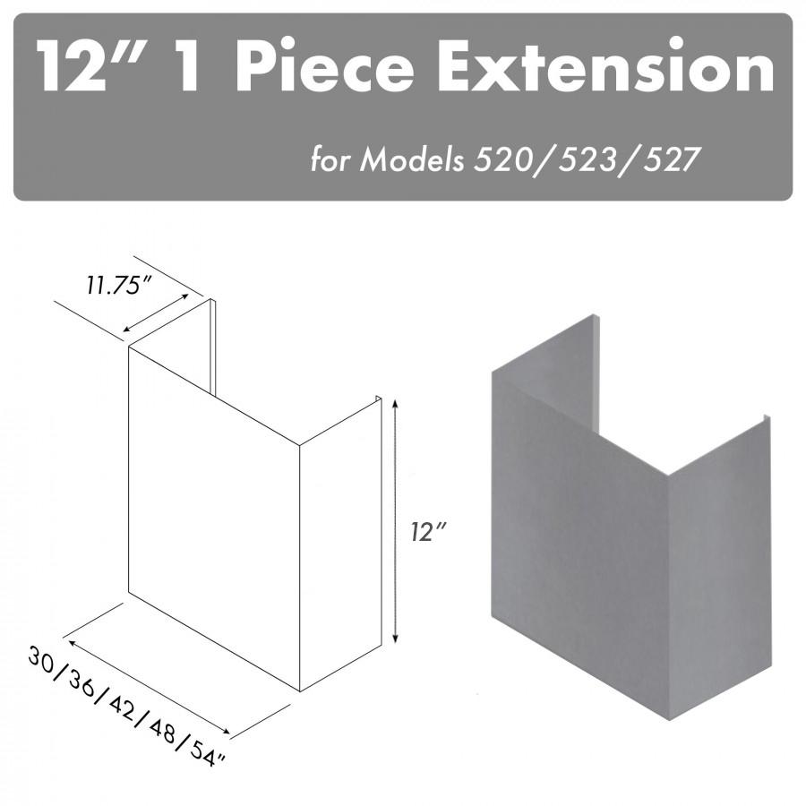 ZLINE 12" Chimney for 36 in. Under Cabinet Hoods (520/523/527-36-1FTEXT)
