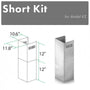 ZLINE 2-12 in. Short Chimney Pieces for 7 ft. to 8 ft. Ceilings (SK-KZ)