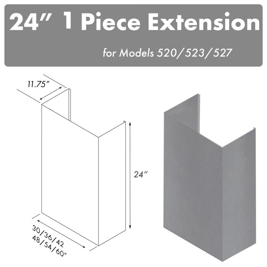 ZLINE 24" Chimney for 60" Under Cabinet Hoods (520/523/527-60-2FTEXT)