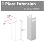 ZLINE 61 in. Satin Stainless Steel Chimney Extension for Ceilings up to 12.5 ft. (8687S-E)