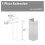 ZLINE 61 in. Satin Stainless Steel Chimney Extension for Ceilings up to 12.5 ft. (8KES-E)