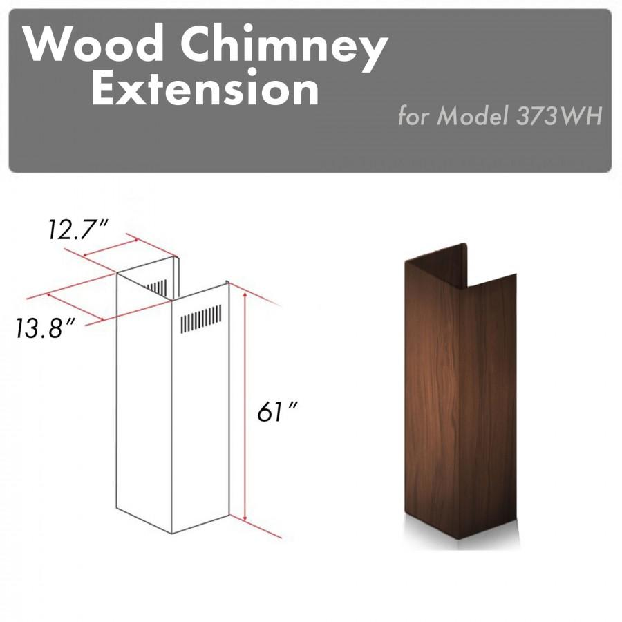 ZLINE 61" Wooden Chimney Extension for Ceilings up to 12.5 ft. (373WH-E)