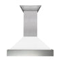 36" Ducted Fingerprint Resistant Stainless Steel Range Hood with White Matte Shell (8654WM-36)