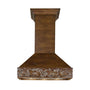 ZLINE 30" Ducted Wooden Wall Mount Range Hood with Dual Remote Blower in Walnut (373RR-RD-30)